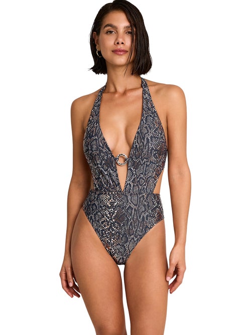 Maillot de bain une pièce trikini indigo - Kiabi Maillot de bain une pièce trikini indigo - Kiabi
