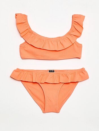 Maillot de bain volanté en maille - 2 pièces