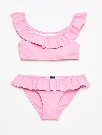 Maillot de bain volanté en maille - 2 pièces