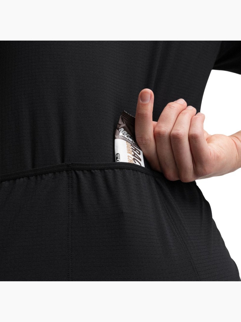 Maillot manches courtes cyclotourisme femme cyclisme femme map Noir - Kiabi