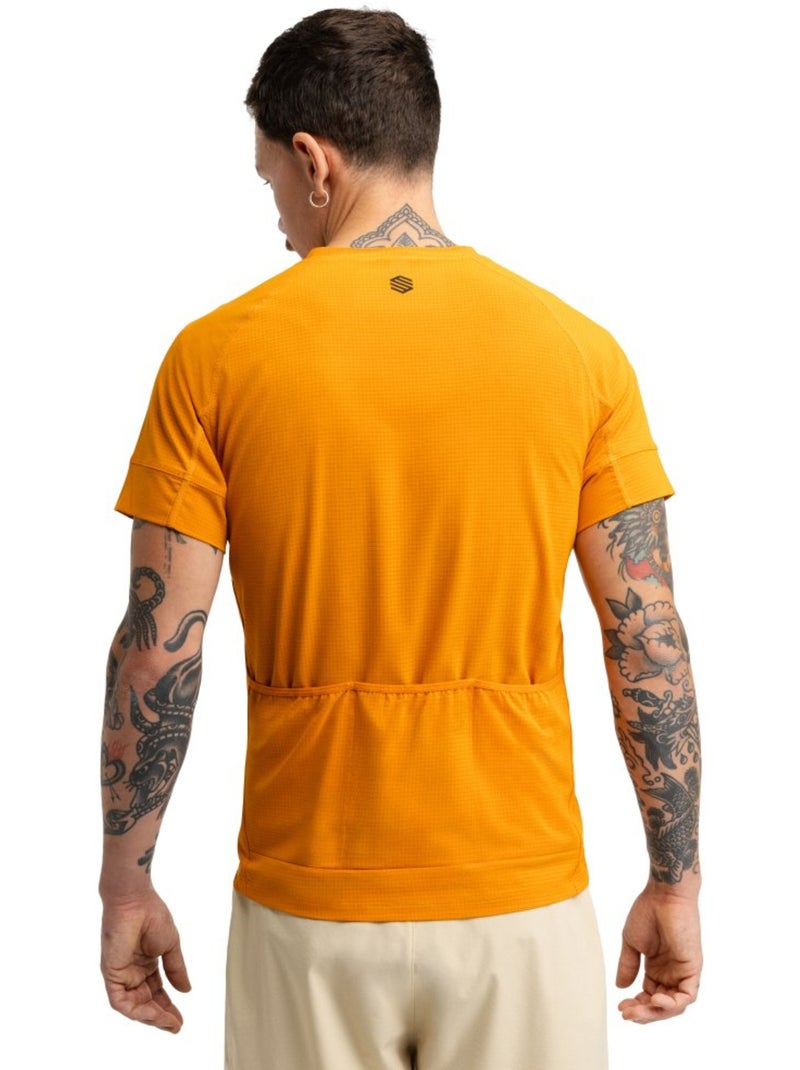 Maillot manches courtes cyclotourisme homme cyclisme homme pilgrim Orange - Kiabi