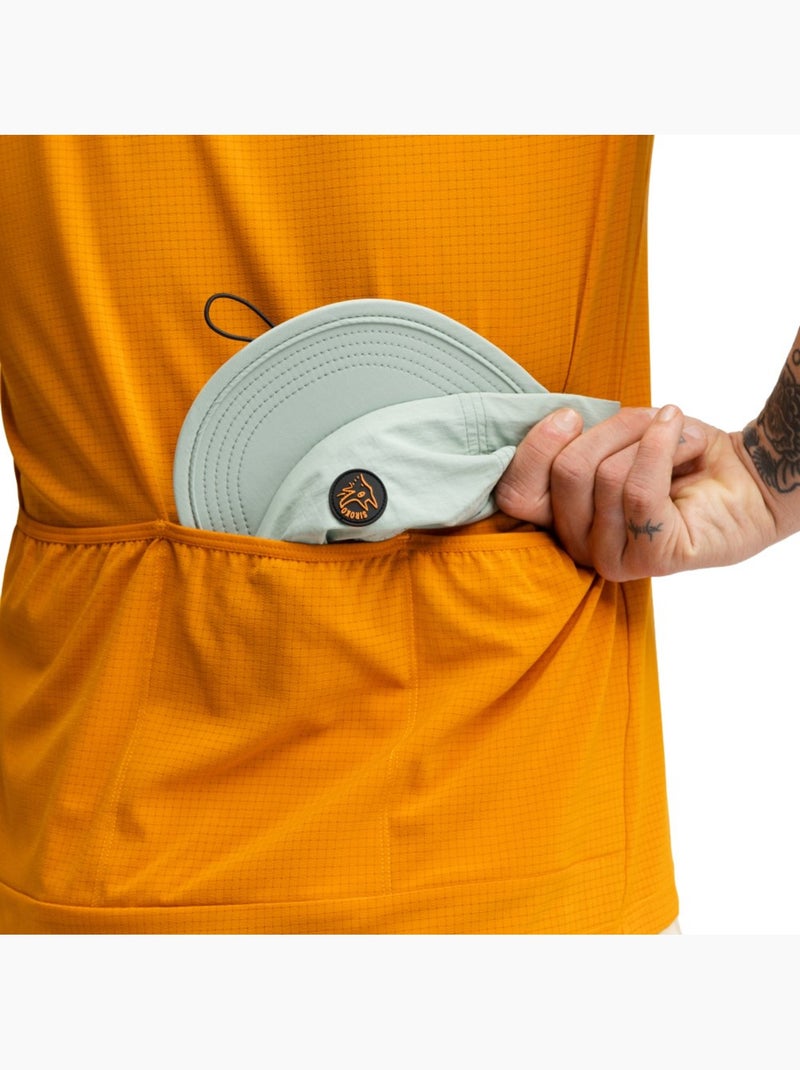 Maillot manches courtes cyclotourisme homme cyclisme homme pilgrim Orange - Kiabi
