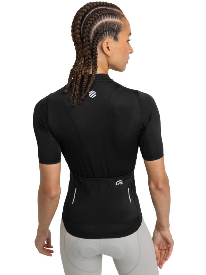 Maillot vélo manches courtes en tissu recyclé femme cyclisme femme m6r fly Noir - Kiabi