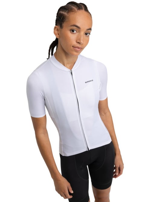 Maillot vélo manches courtes en tissu recyclé femme cyclisme femme m6r pure - Kiabi