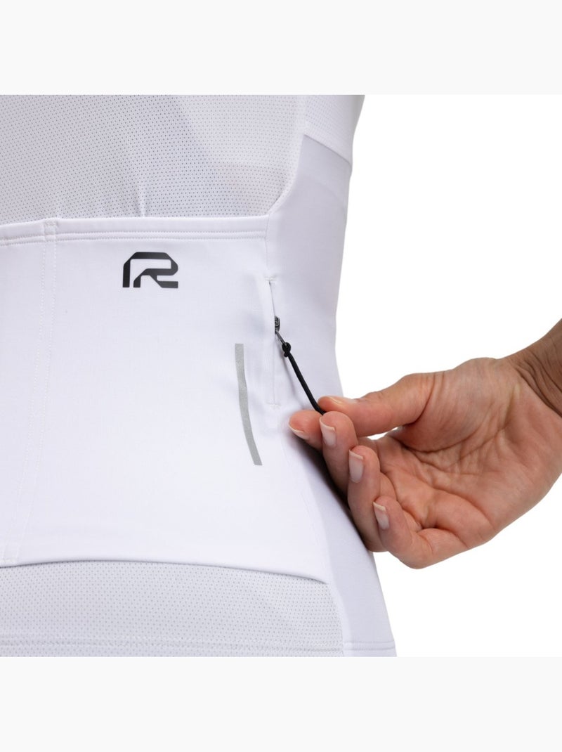 Maillot vélo manches courtes en tissu recyclé femme cyclisme femme m6r pure Blanc - Kiabi