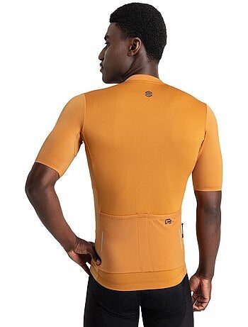 Maillot vélo manches courtes en tissu recyclé homme cyclisme homme m6r apricot