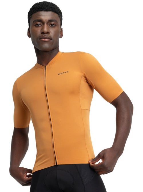 Maillot vélo manches courtes en tissu recyclé homme cyclisme homme m6r apricot - Kiabi