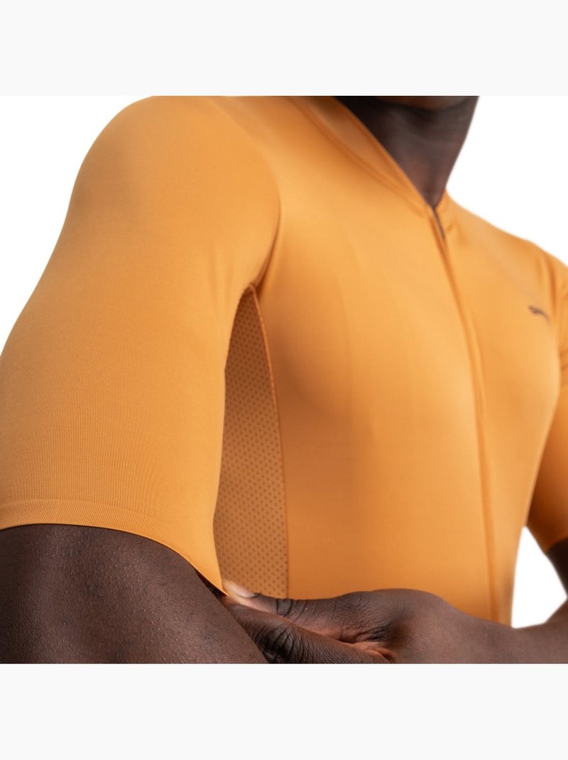 Maillot vélo manches courtes en tissu recyclé homme cyclisme homme m6r apricot Orange - Kiabi