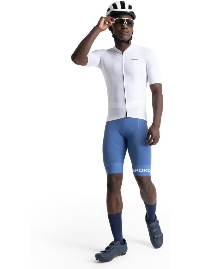Maillot vélo manches courtes en tissu recyclé homme cyclisme homme m6r vent Blanc - Kiabi