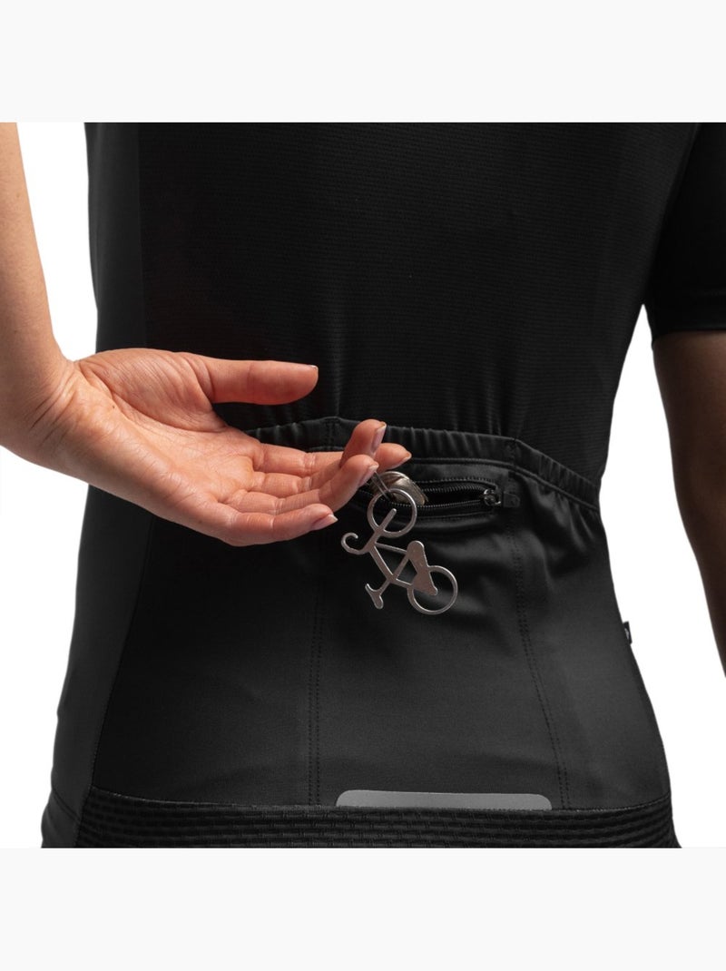 Maillot vélo manches courtes femme cyclisme femme m2 new moon Noir - Kiabi