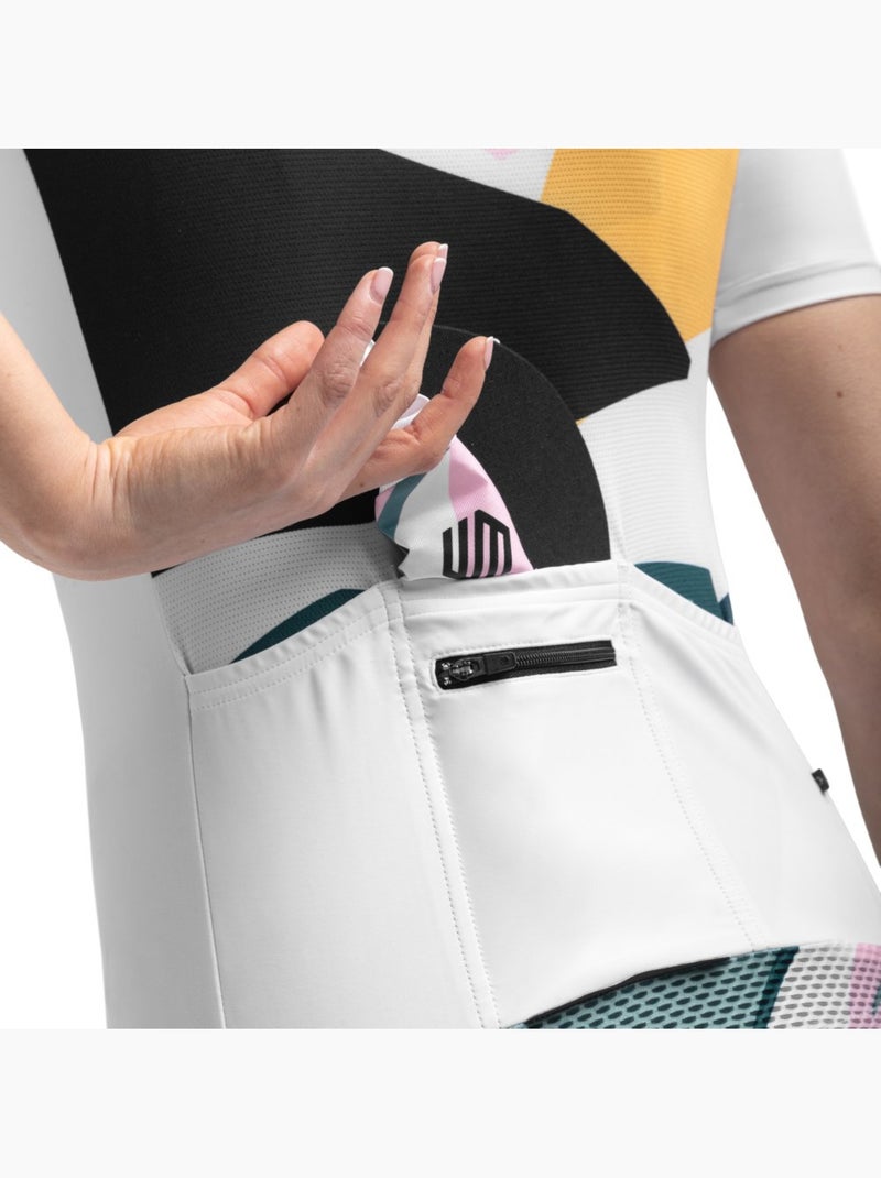 Maillot vélo manches courtes femme cyclisme femme m2 pinerolo Blanc - Kiabi