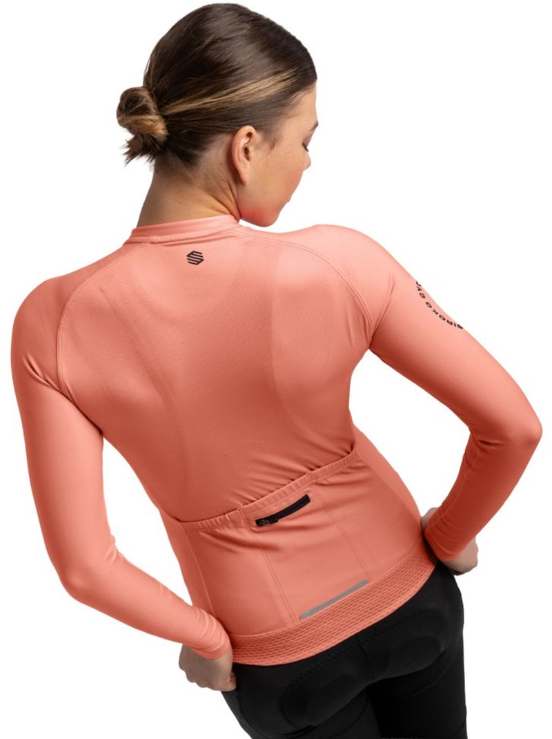 Maillot vélo manches longues femme cyclisme femme m2 ardenas Beige argile - Kiabi
