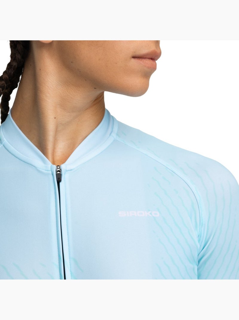 Maillot vélo manches longues femme cyclisme femme m2 prix Turquoise - Kiabi