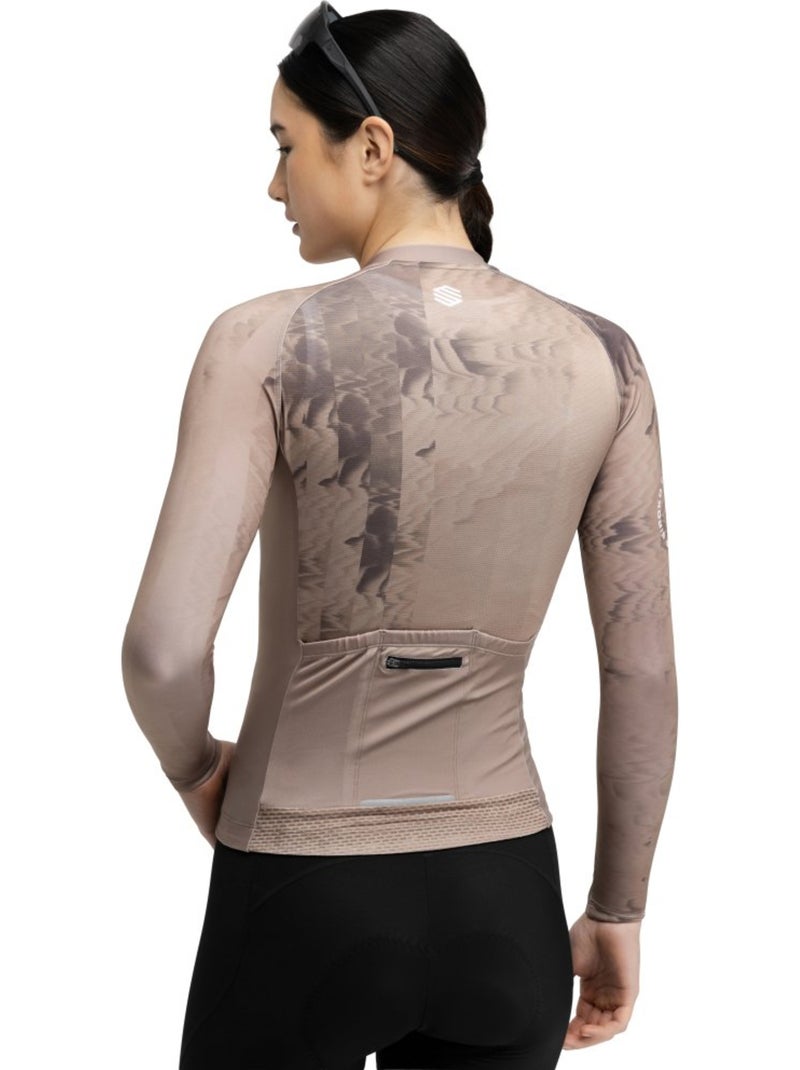 Maillot vélo manches longues femme cyclisme femme m2-w joux Marron - Kiabi