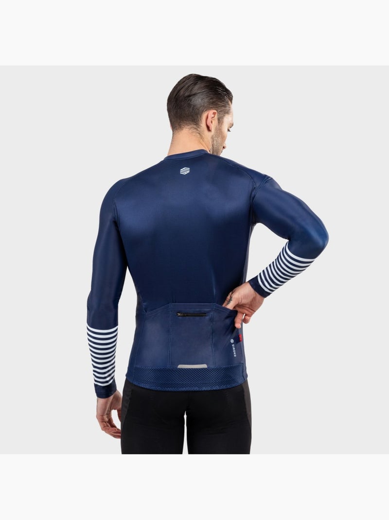 Maillot vélo manches longues homme cyclisme homme m2 alpine Bleu marine - Kiabi