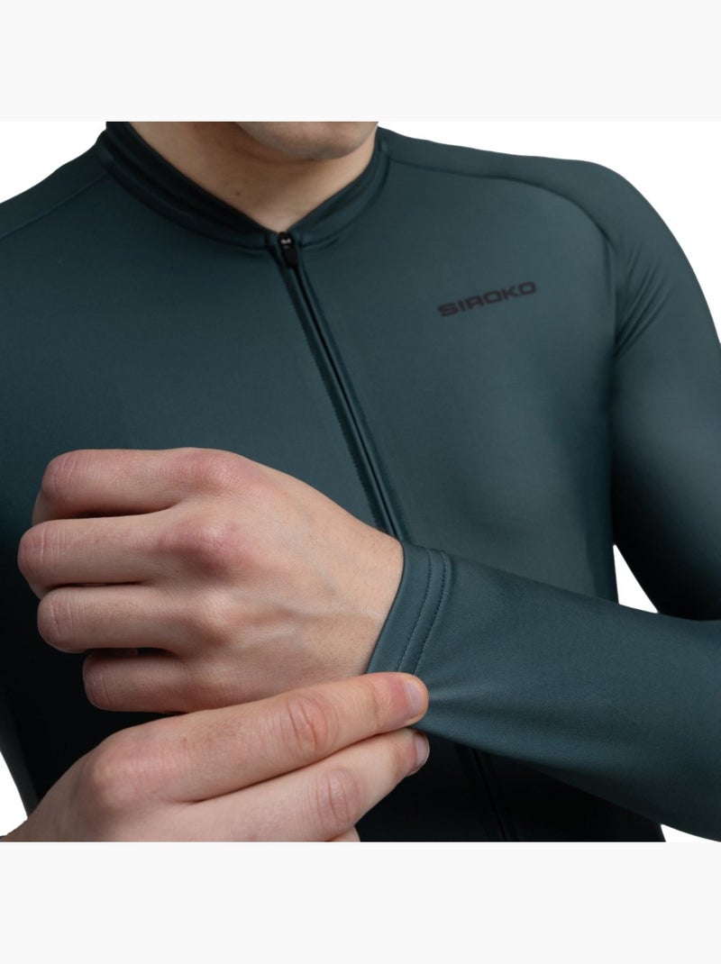 Maillot vélo manches longues homme cyclisme homme m2 gravel Vert foncé - Kiabi