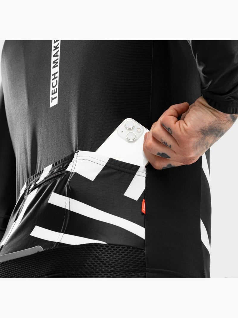 Maillot vélo manches longues homme cyclisme homme m2 leader Noir - Kiabi