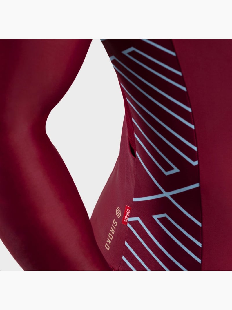 Maillot vélo manches longues homme cyclisme homme m2 road trip Rouge brique - Kiabi