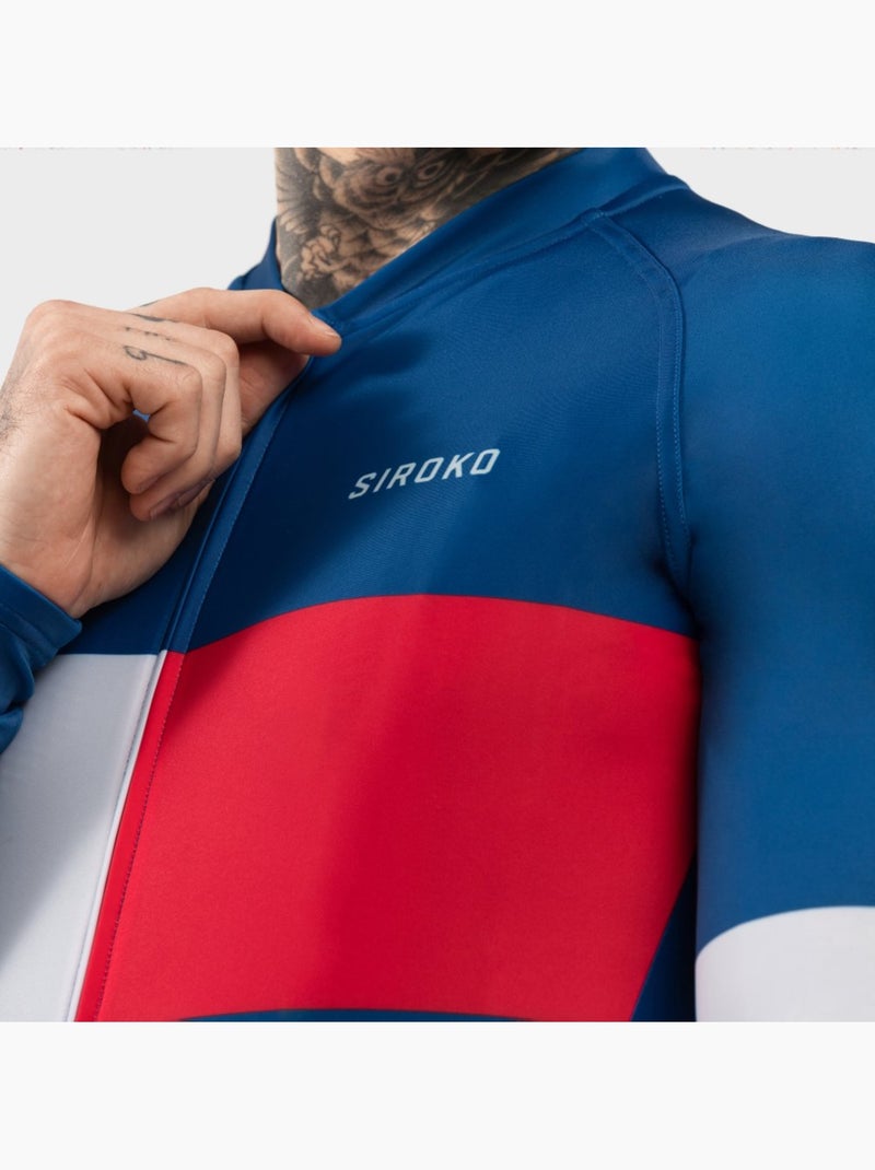 Maillot vélo manches longues homme cyclisme homme m2 vezzana Bleu - Kiabi
