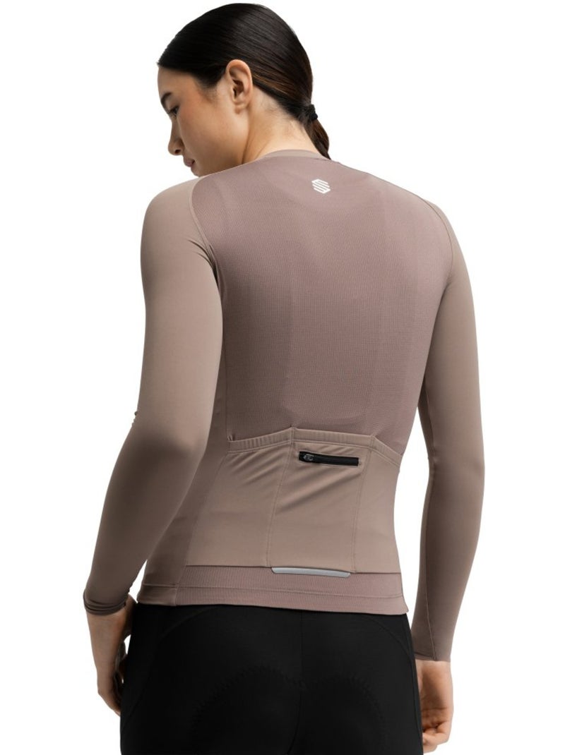 Maillot vélo manches longues sans zip femme femme m9-w scanuppia Marron - Kiabi