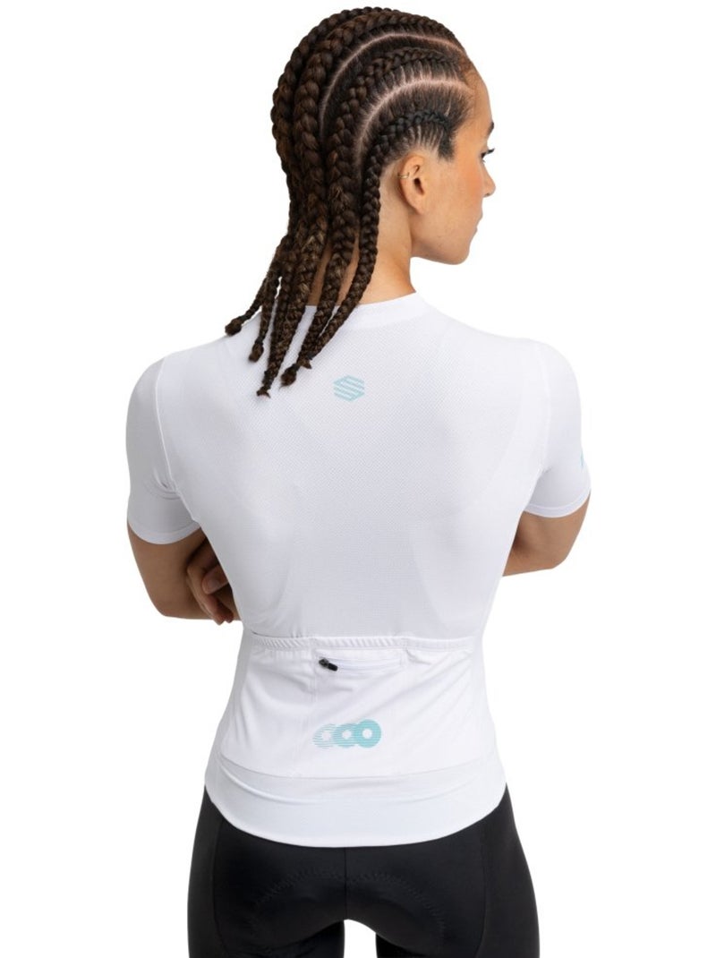Maillot vélo mesh manches courtes femme cyclisme femme m8 luna Blanc - Kiabi