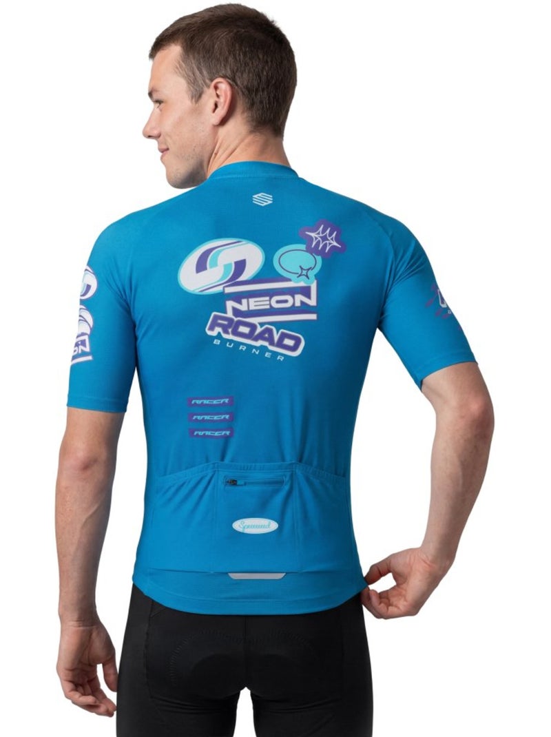 Maillot vélo mesh manches courtes homme cyclisme homme m8 nrc Bleu - Kiabi