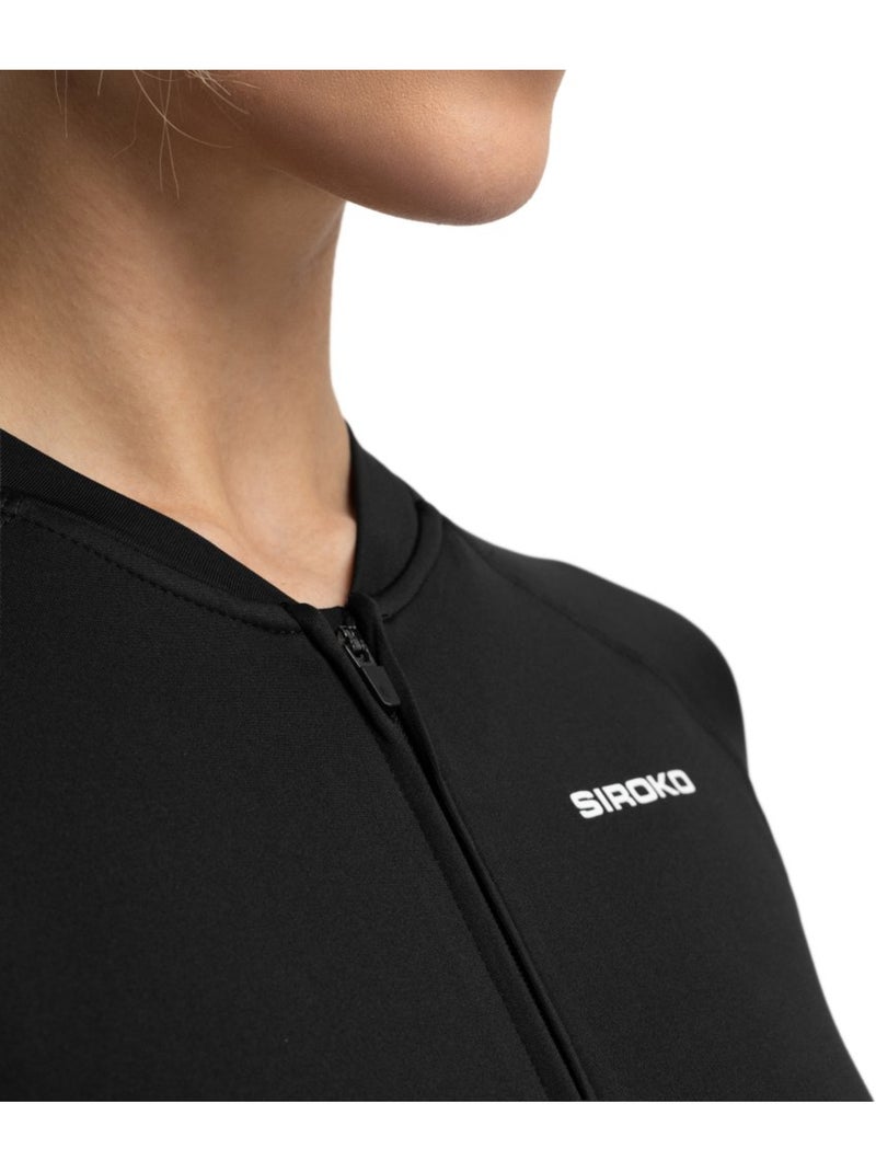 Maillot vélo thermique manches longues femme cyclisme femme core ashland Noir - Kiabi