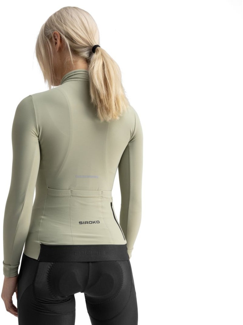 Maillot vélo thermique manches longues femme cyclisme femme m7 erbe Vert - Kiabi