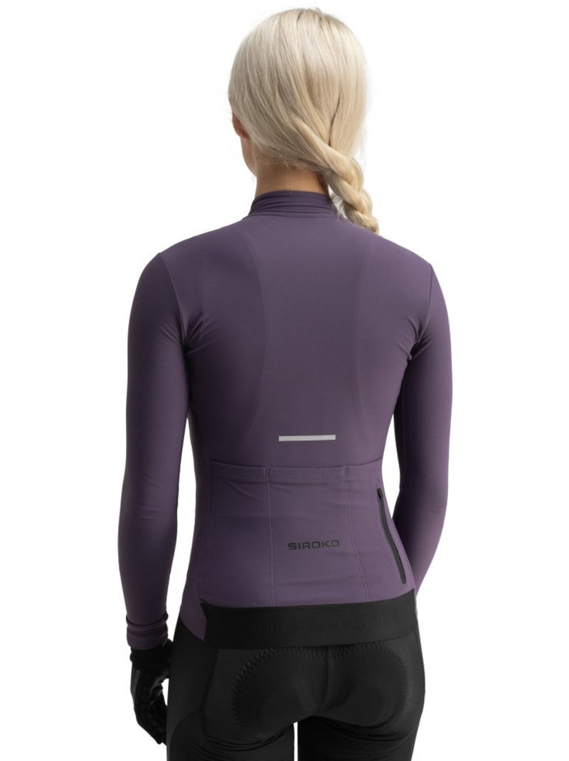 Maillot vélo thermique manches longues femme cyclisme femme m7 trueba Violet - Kiabi