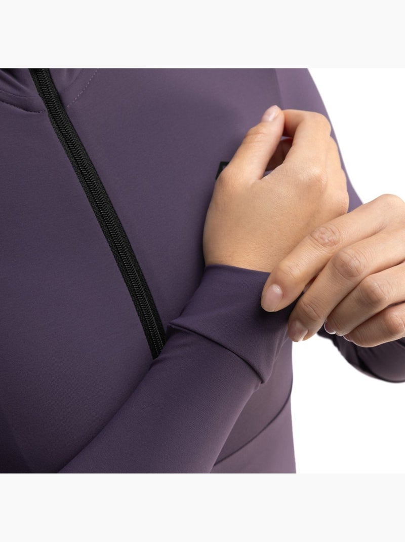 Maillot vélo thermique manches longues femme cyclisme femme m7 trueba Violet - Kiabi
