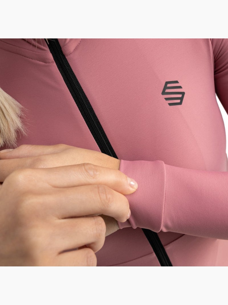 Maillot vélo thermique manches longues femme cyclisme femme m7 tuscany Rose - Kiabi