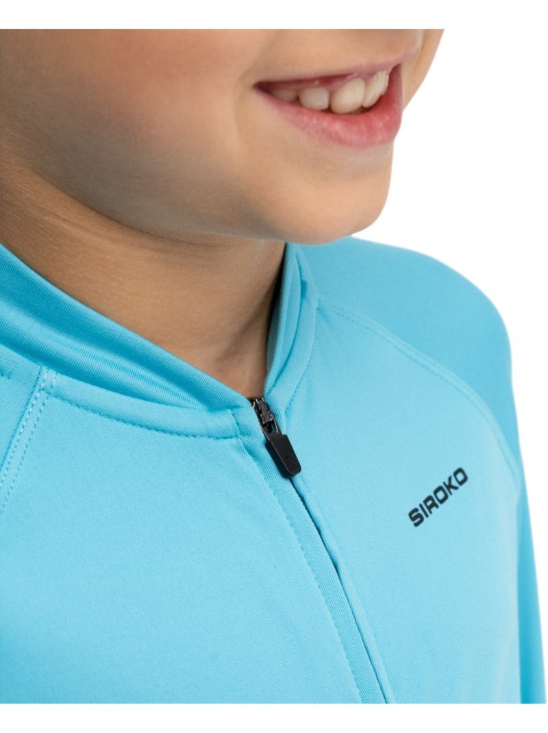 Maillot vélo thermique manches longues garçon cyclisme enfants k-core whip blu Bleu - Kiabi