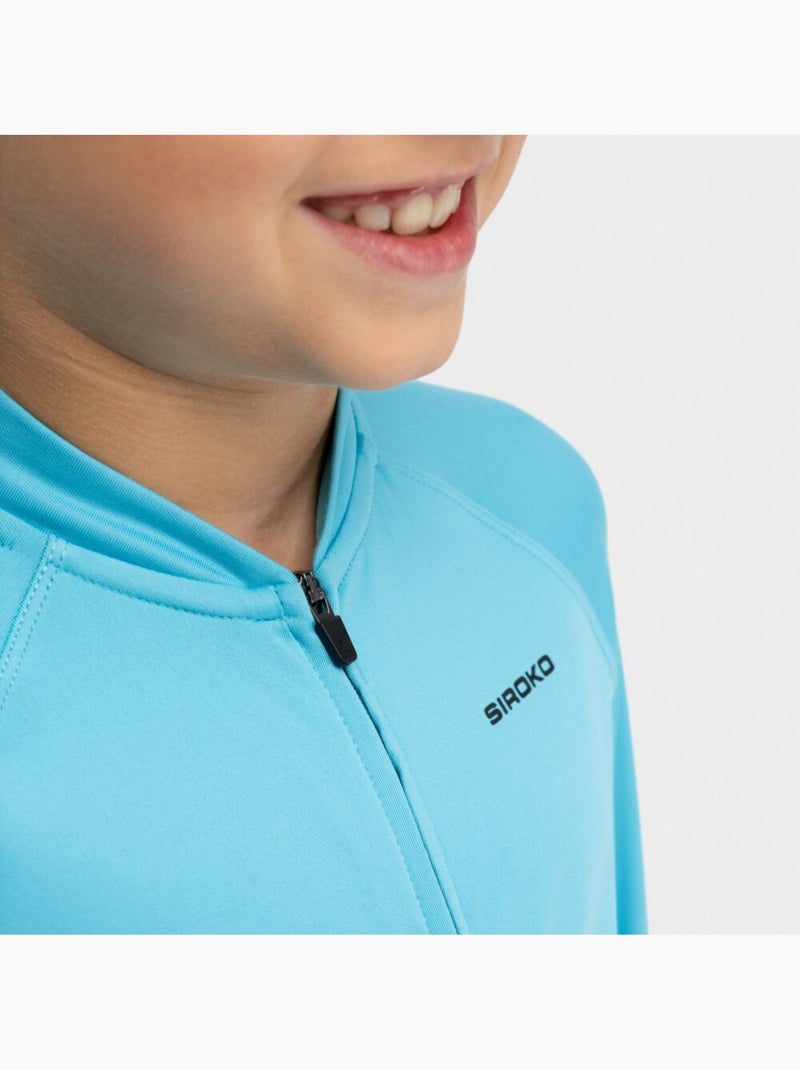 Maillot vélo thermique manches longues garçon cyclisme enfants k-core whip blu Bleu - Kiabi