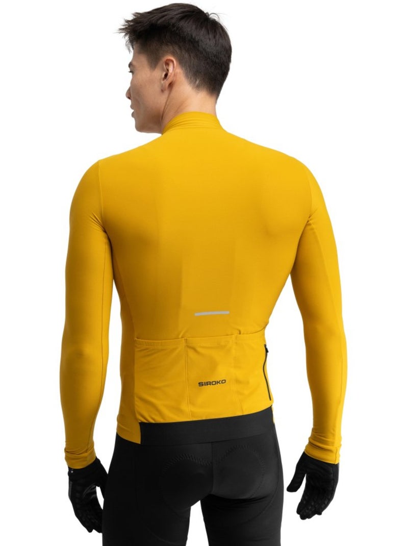 Maillot vélo thermique manches longues homme cyclisme homme m7 beixalis Jaune - Kiabi