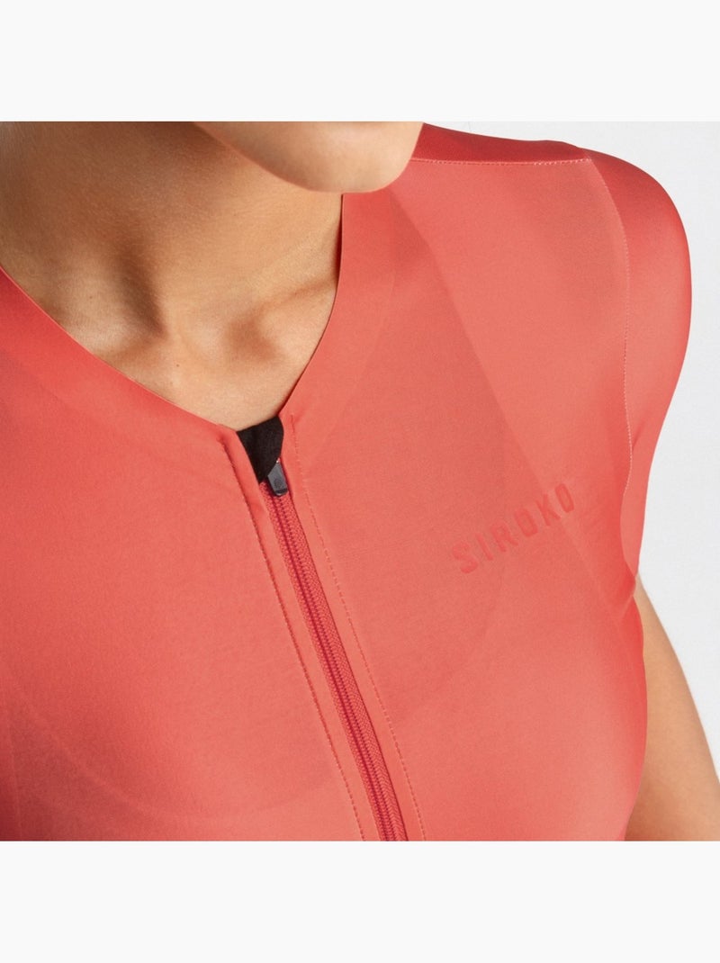 Maillot vélo ultraléger femme cyclisme femme srx peche Corail - Kiabi
