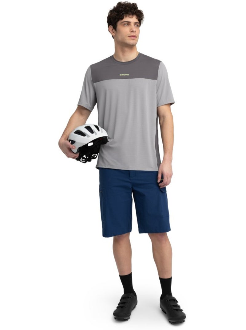 Maillot vtt manches courtes homme cyclisme homme mtb berm gray Blanc Gris - Kiabi