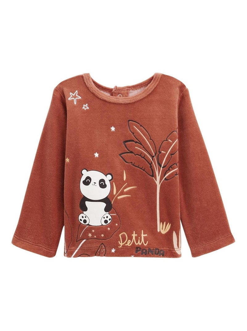 Maloueg 2-delige velours kinderpyjama Bruin - Kiabi