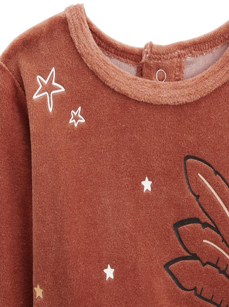 Maloueg 2-delige velours kinderpyjama Bruin - Kiabi