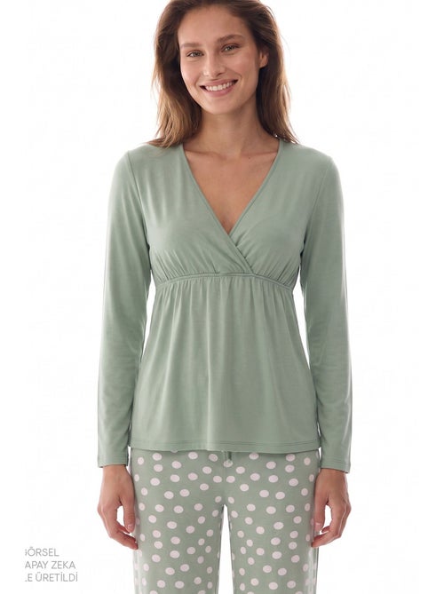 Mama pyjamaset met stippen en lange mouwen penti - Kiabi Mama pyjamaset met stippen en lange mouwen penti - Kiabi