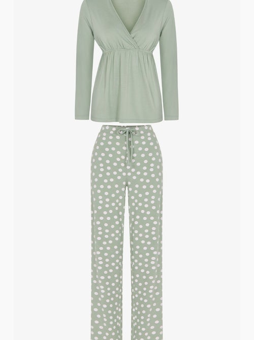 Mama pyjamaset met stippen en lange mouwen penti - Kiabi Mama pyjamaset met stippen en lange mouwen penti - Kiabi