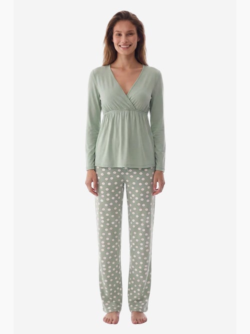 Mama pyjamaset met stippen en lange mouwen penti - Kiabi Mama pyjamaset met stippen en lange mouwen penti - Kiabi