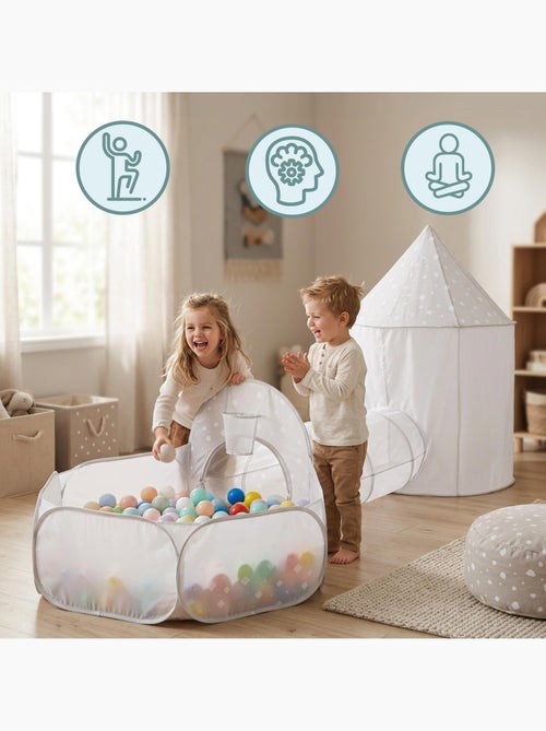 Mamabrum 3-in-1 speeltent voor kinderen vanaf 3 jaar – speeltent, ballenbak en kruiptunnel - Kiabi Mamabrum 3-in-1 speeltent voor kinderen vanaf 3 jaar – speeltent, ballenbak en kruiptunnel - Kiabi