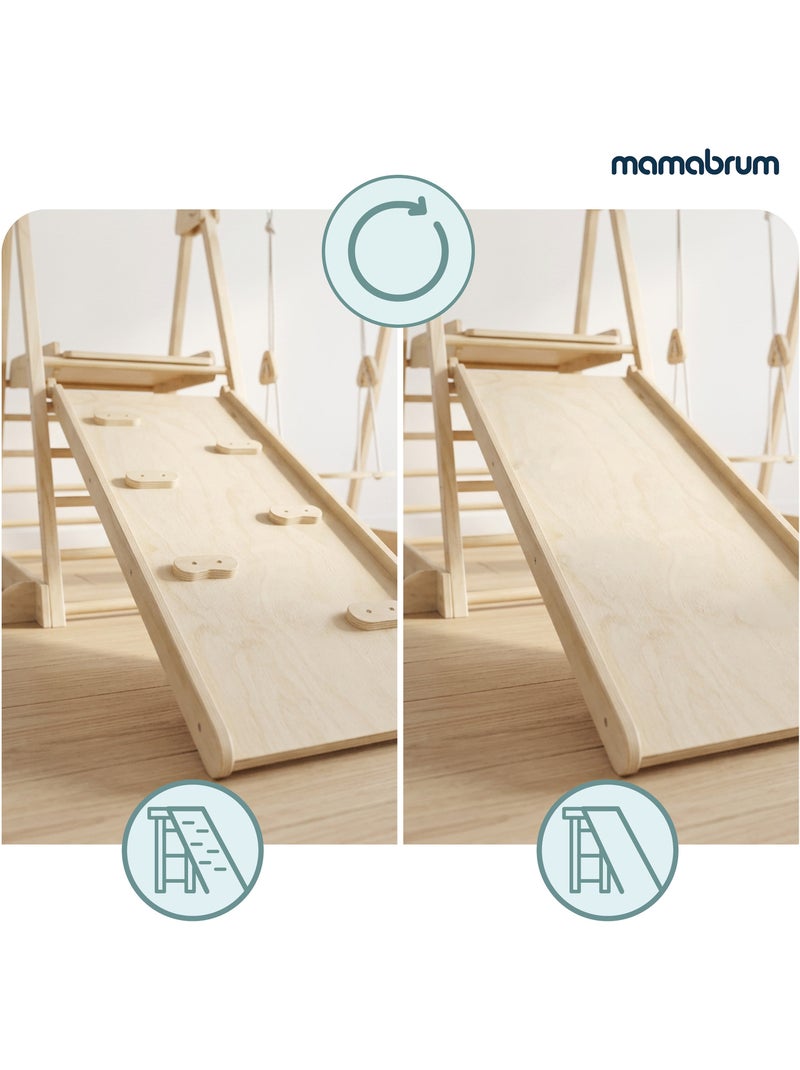 Mamabrum houten 3-in-1 binnenspeeltoestel voor kinderen vanaf 3 jaar Beige - Kiabi