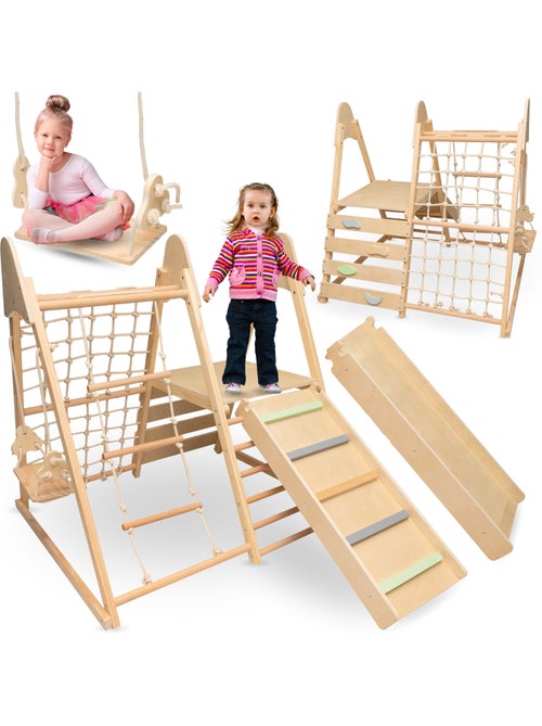 Mamabrum houten 5-in-1 speeltoestel voor kinderen vanaf 3 jaar - Kiabi Mamabrum houten 5-in-1 speeltoestel voor kinderen vanaf 3 jaar - Kiabi