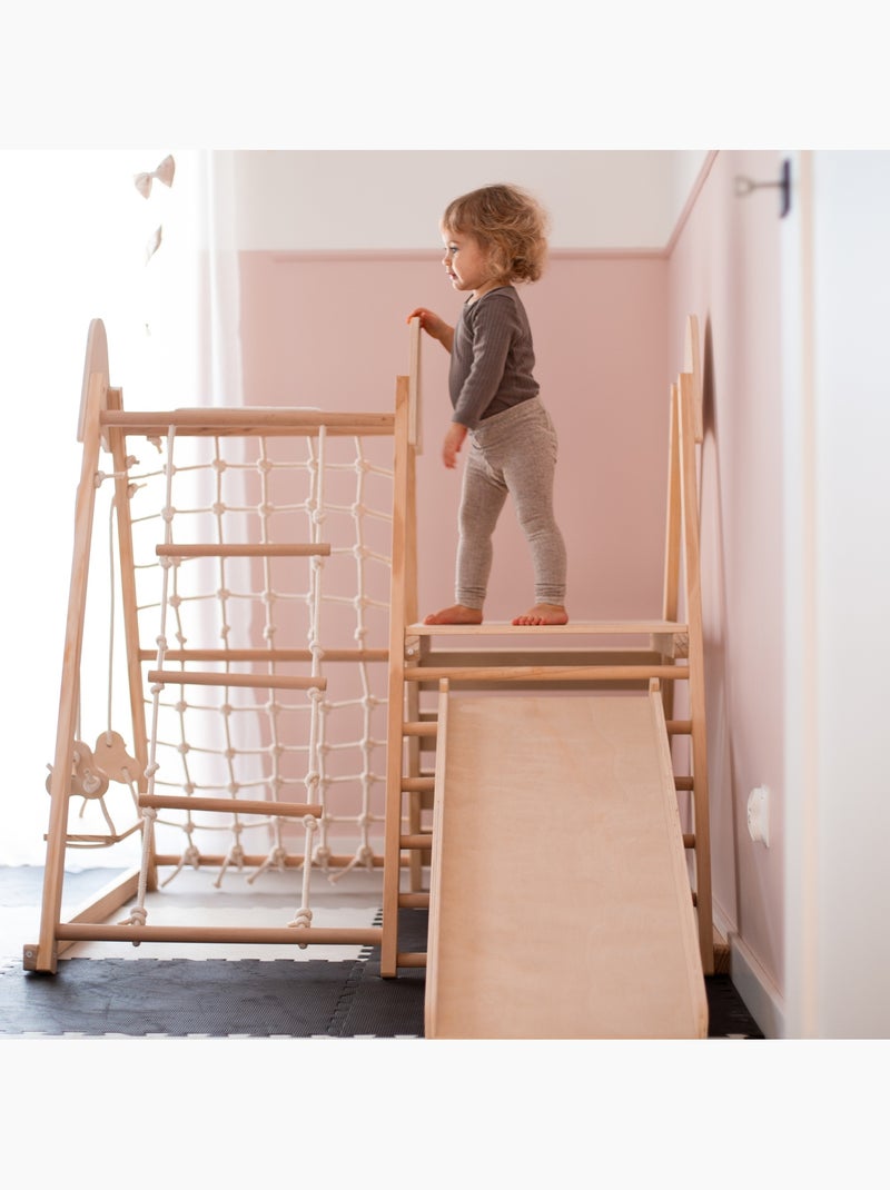 Mamabrum houten 5-in-1 speeltoestel voor kinderen vanaf 3 jaar Beige - Kiabi
