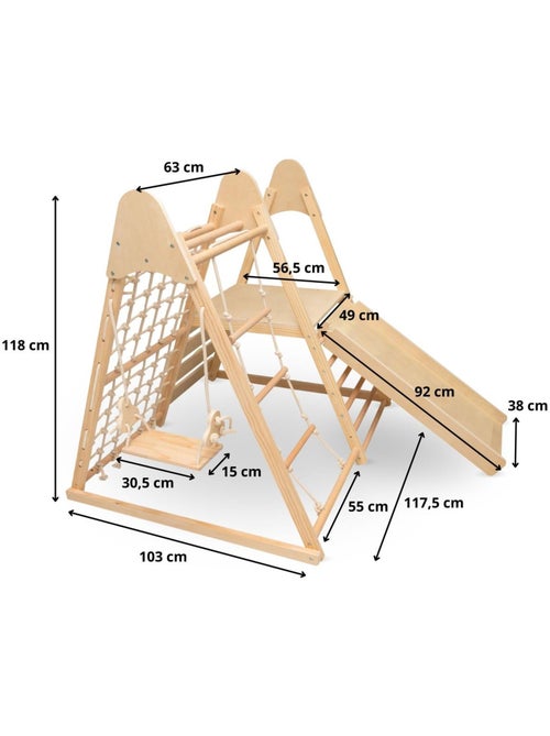 Mamabrum houten 5-in-1 speeltoestel voor kinderen vanaf 3 jaar - Kiabi Mamabrum houten 5-in-1 speeltoestel voor kinderen vanaf 3 jaar - Kiabi