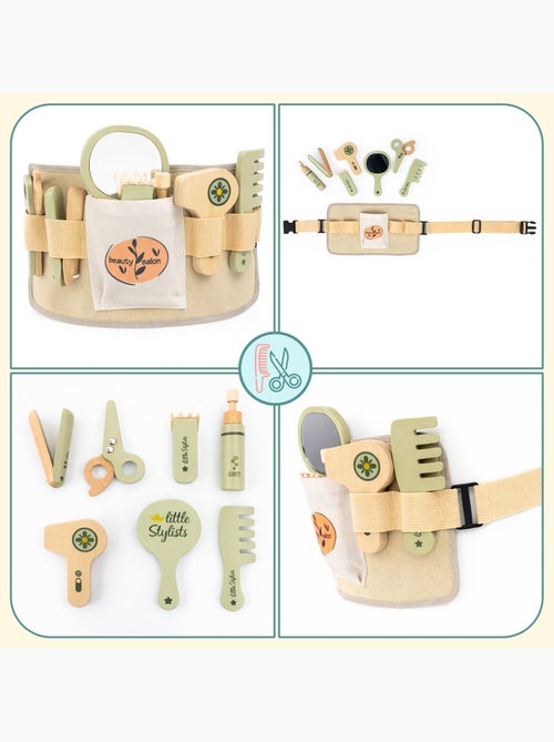 Mamabrum houten kappersset met 8 accessoires voor kinderen - Kiabi Mamabrum houten kappersset met 8 accessoires voor kinderen - Kiabi