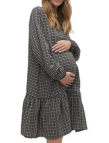 Mamalicious anna zwart/beige zwangerschapsjurk dames