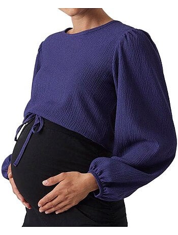 Mamalicious aura zwangerschapsblouse donkerblauw