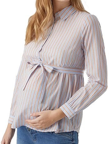 Mamalicious cabana zwangerschapsblouse blauw/oranje voor dames